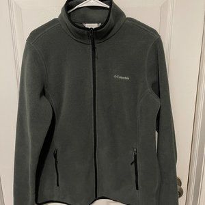 Columbia Gray Fleece Full Zip Mock Neck Jacket Women's L